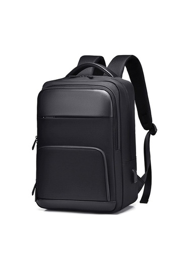 Senshidun-6012 Çok Amaçlı Usb Şarj Portlu 16" Laptop Sırt Çantası Siyah Siyah