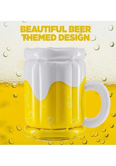 Jialan Şişme Buz Kovası Pvc Bira İçecek Soğuk Kupalar Beyaz - Sarı