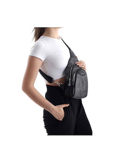 Silver Polo Kadın Bel Çanta 959 Gümüş