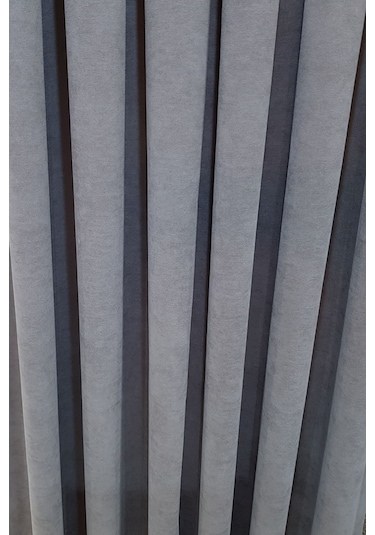 Gri Fon Perde Nubuk Kumaş Gri