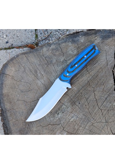 Av Bıçağı Bushcraft Avcı Bıçağı Kamp Bıçağı El Yapımı Hg-Bp08 Mavi