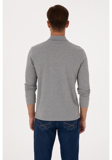 U.s. Polo Assn. Erkek Gri Melanj Sweatshirt 50313772-vr086 Gri Melanj