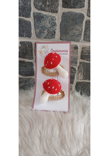 Çıtçıtlı Mantar Toka- Örgü Toka Kırmızı
