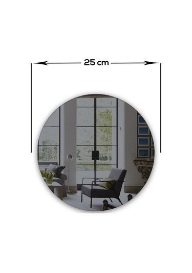 Ayna Füme Ayna 4'lü Takım Yuvarlak Ayna Çap25cm Füme