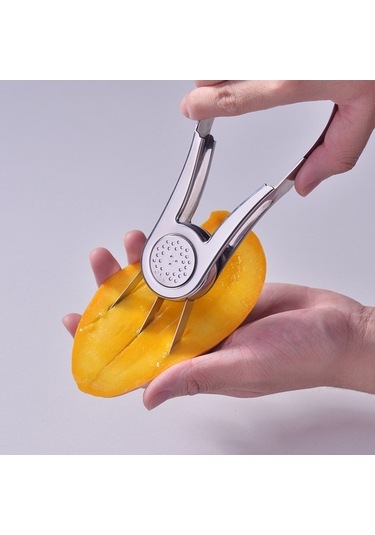 Pazly Cbtx Mango Dilimleyici Oyma Ve Soyma Makinesi, Mango Kıyıcı Gri