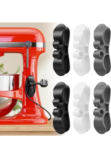 Kosona 6 Adet Beyaz Mutfak Aleti Kablosu Düzenleyici - Kabloları Topla, Sırala Ve Tutan Organizer Fritöz, Blender, Kahve Makinesi, Toaster