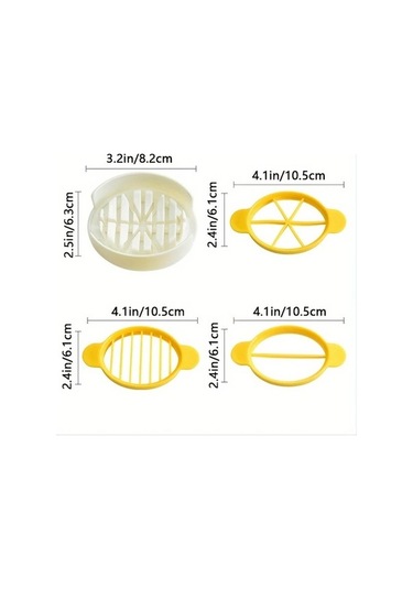 Trendooze Gaojunshop01 Pratik Yumurta Sert Meyve Dilimleyici Sarı 3ü 1 Arada Mutfak Aleti Sarı