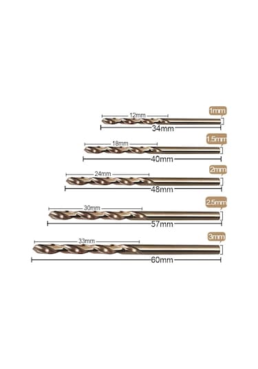 Kangvka Paslanmaz Çelik Delme İçin Titanyum Kaplı Hss Metal Matkap Uçları 10 Parça Set