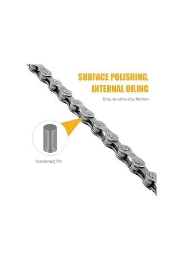 Hombey Ybn D10s 10 Vites Bisiklet Zinciri, Karbon Çelik, 116 Baglanti, Shimano/sram Uyumlu, Hizli Kayma, Anti-koroziv Siyah Çok Renkli