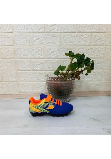 Mpone 1369 Mavi-turuncu Krampon Çim Saha Futbol Ayakkabı 001
