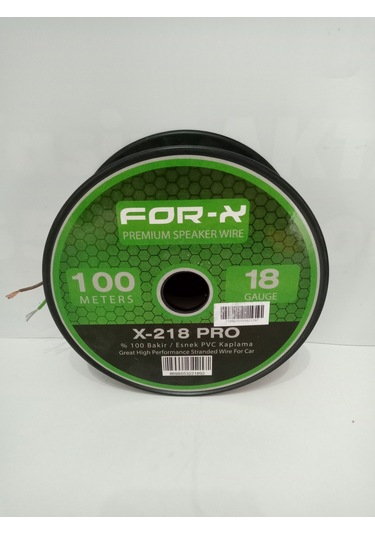 For-x Bakır Amfi Hoparlör Kablosu 18GA – %100 Bakır OFC - 5 Metre