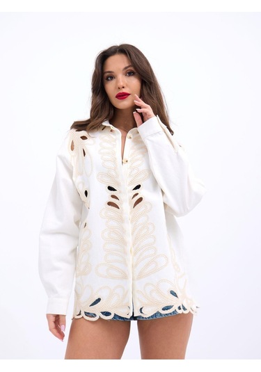 6956 Gömlek-beyaz Beyaz