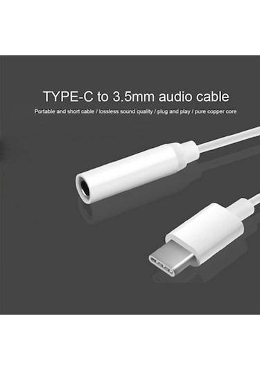 Zte Axon 9 Pro Type C To 3.5Mm Kulaklık Çevirici Dönüştürücü