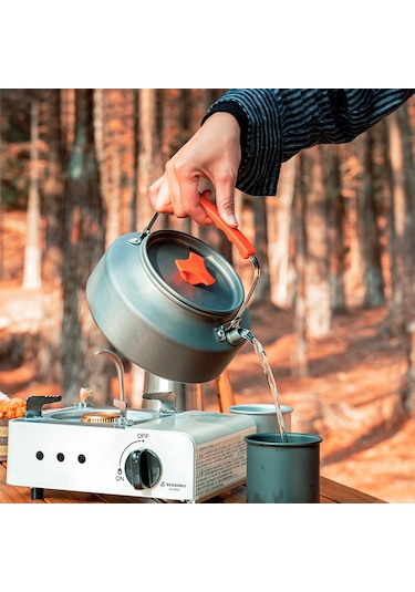 Youmex Kamp, Piknik Ve Yürüyüşler İçin Pratik 1.6l Çay Ve Kahve Demleme Çaydanlığı Koyu Gri