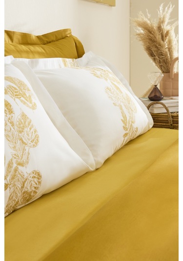 Karaca Home Orla %100 Pamuk Çift Kişilik Nevresim Takımı Sarı Sarı