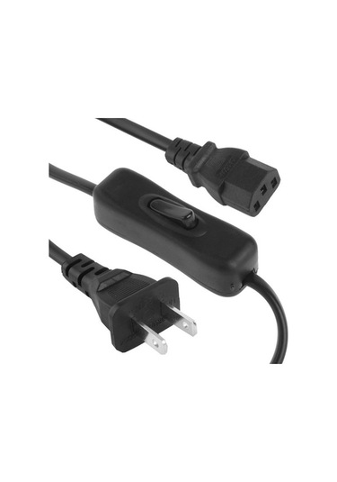 Novahub Anahtarlı 3 Çatal Ac Güç Kablosu, 1.2m Siyah 304 Kalite, Uzunluğu Uygun