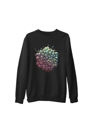 Tesseract - Errai Siyah Erkek Kalın Sweatshirt