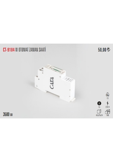 Cata Ct-9184 W Otomat Sigorta Tipi Zaman Saati 3500 W