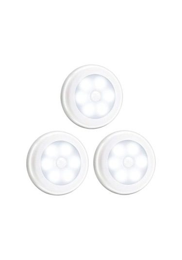 Metabagua 3 Adet Led Işık Bedsides Hareket Sensörü Gece Işık Duvar Banyo Koridor Beyaz Beyaz Işık Için Qrvr0y Beyaz