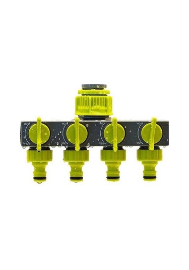 Novahub 4 Yollu Bahçe Hortumu Bölücüler Musluk Yönlendirici, 4 Bağımsız Valf, Sızdırmaz, Kolay Kurulum, Yeşil Ve Gri Renk, 18x12x10cm Diğer