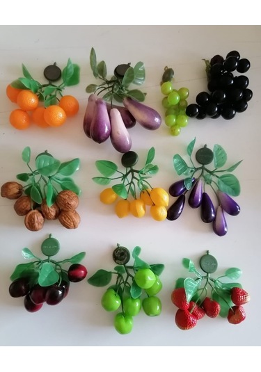 Magnetli Yapay Meyve Dalı 9 Adet Birden