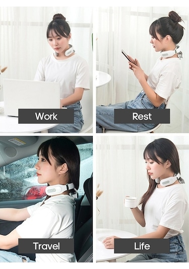 Tongxida Dört Kafalı Servikal Masaj Aleti, Beyaz, Usb Şarj Edilebilir, İyi Sağlık İçin Kullanılır Beyaz