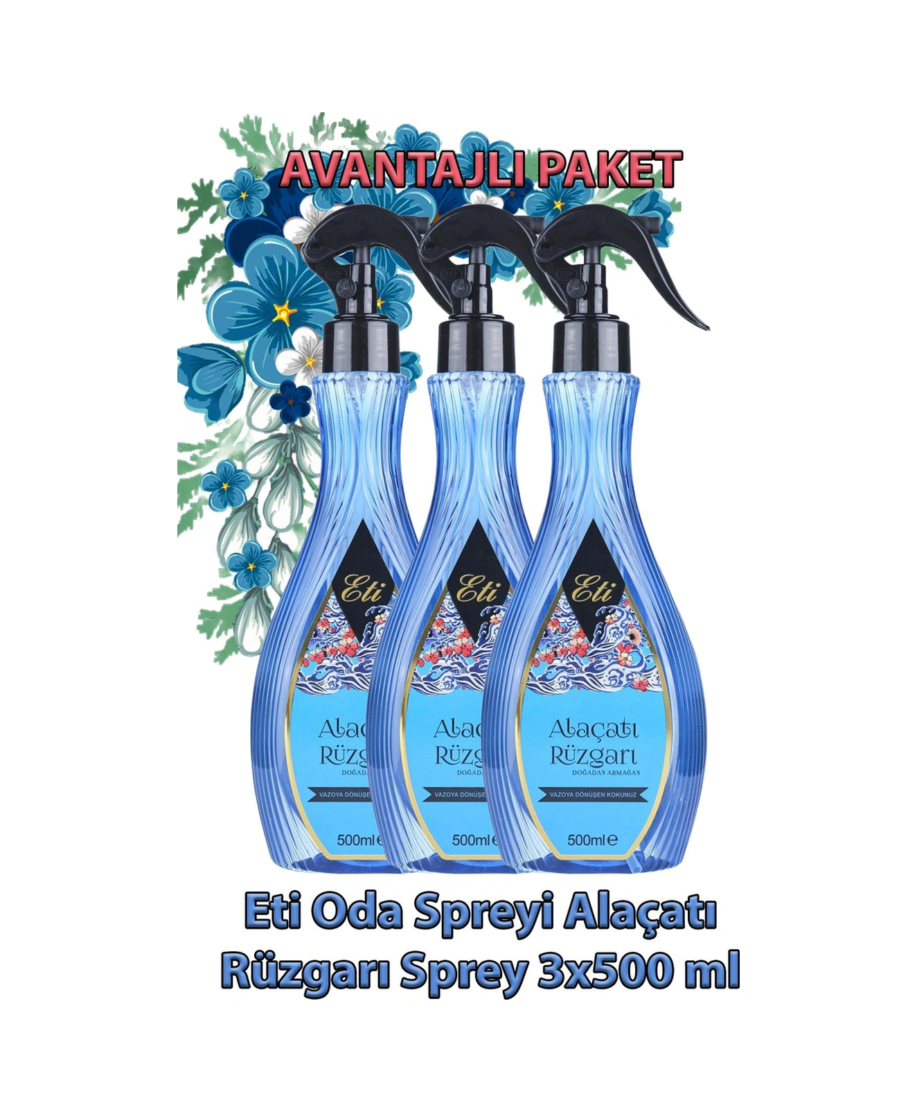 Eti Oda Spreyi Alaçatı Rüzgarı Sprey 500 Ml 3 Adet Bahar