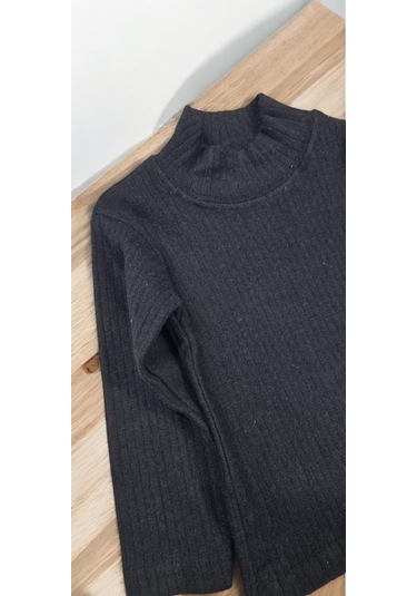 Yarım Boğazlı Kız Çocuk Body Siyah