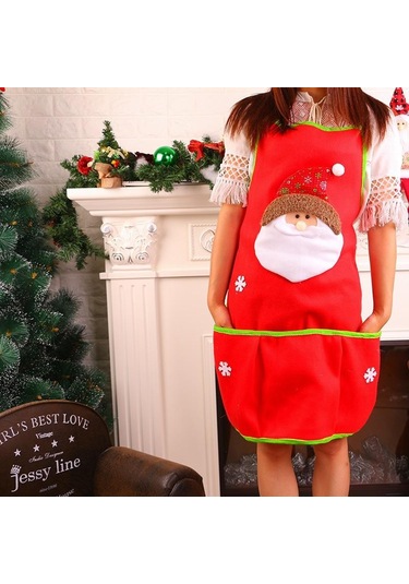 Yüksek Kaliteli Noel Noel Baba Önlüğü Pratik Mutfak Tedarikçisi Ev Temizliği Noel Kardan Adam Önlüğü