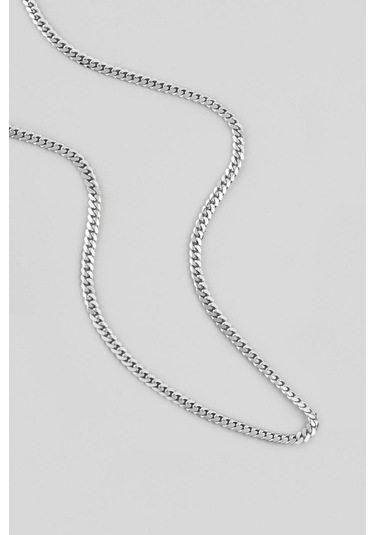 So Chic Modern Stil 60 Cm Gümüş Erkek Kolye