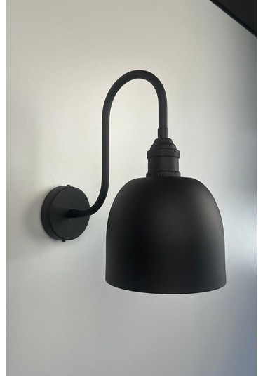 Nolvo Siyah Renk Aplik Tekli Duvar Lambası Salon Koridor Restoran Dekoratif Aplikleri Siyah