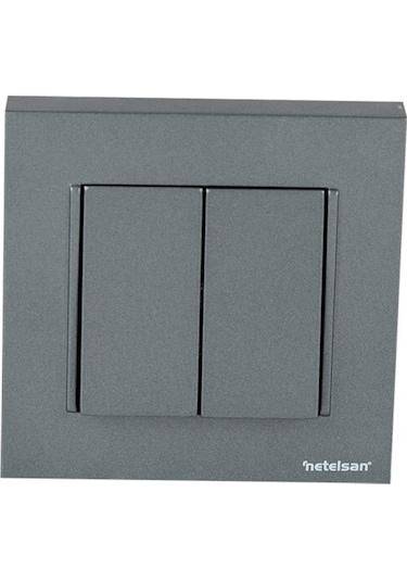 Netelsan Byobu Füme İkili Anahtar Komütatör - Çerçeveli