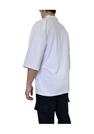 Formteks Sushi Şef Kimono Ceketi Beyaz Kırmızı