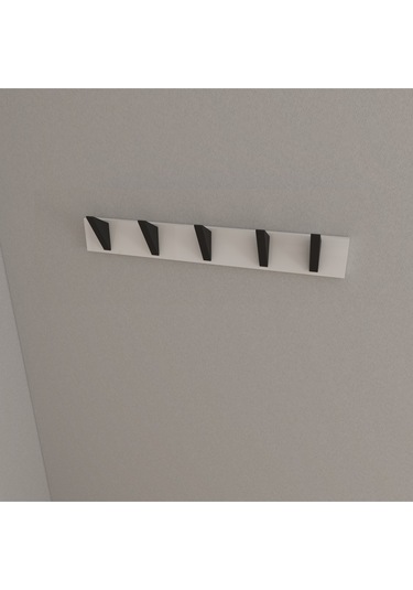 Hepsi3boyutlu Modern Duvar & Kapı Kanca Askılık - 5 Adet Siyah Kanca Askılık - Model No : 5 Siyah