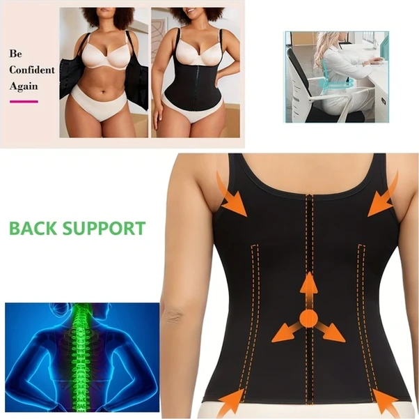 Gateesat Kadın 2si1 Vücut Şekillendirici Korse Ve Fermuarlı Atlet L Sku