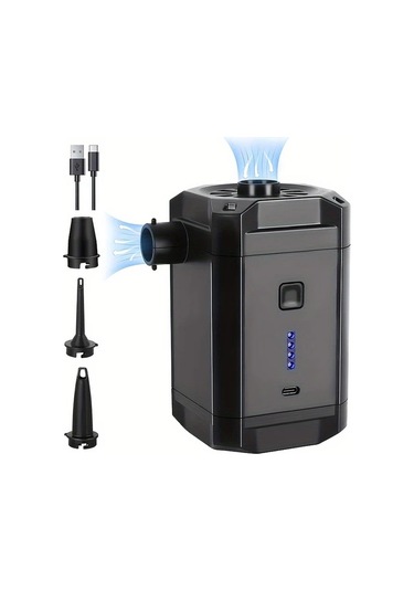 Xuweiwei Siyah Taşınabilir Çift Amaçlı Şarj Edilebilir Kablosuz Hava Pompası Şişme Yatak Havuz Simitleri İçin