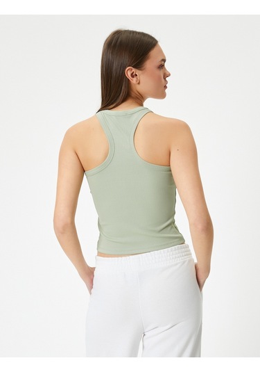 Koton Spor Atlet Bisiklet Yaka Ribanalı Slim Fit Yeşil 4sak30092nk