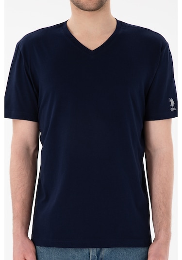 U.S. Polo Assn. Erkek Regular Fit V Yaka Lacivert Basic Tişört 50305858-VR033 U.S. Polo Assn. Erkek Regular Fit V Yaka Lacivert Basic Tişört 50305858-VR033