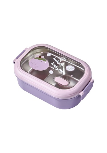 Xurunkeji Çocuk Öğle Yemeği Kutusu Çocuklar İçin Mühürlü Ve Sevimli Taşınabilir Gıda Kapları Isıtılabilir Öğle Yemeği Kutusu Mor Mor