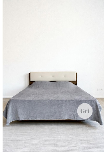 Welsoft Çift Kişilik Battaniye 200x220 Cm Gri Gri