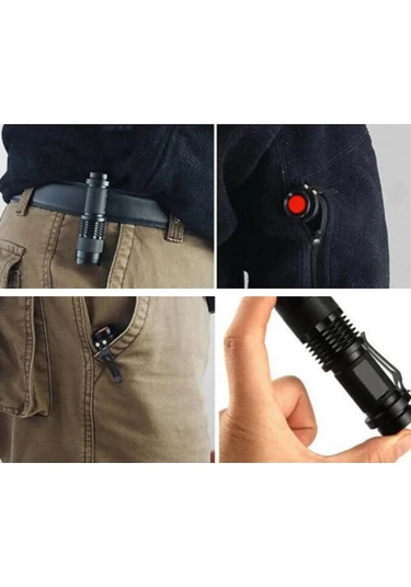 Schulzz Uv Profesyonel Zoomlu Flaş Led Mor Işık El Feneri 395 Nm Siyah