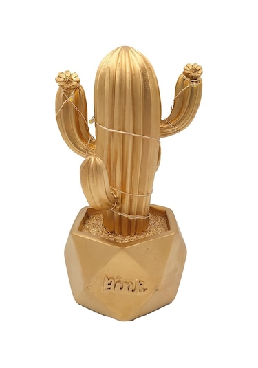 Buffer Led Işıklı Sevimli Kaktüs Dekoratif Masa Lambası Mini Biblo Gece Lambası-gold Renkli 26216302