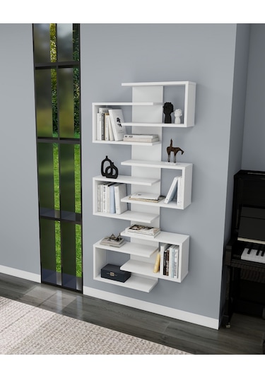 Arnetti Lotus Kitaplık Ve Duvar Rafı Beyaz