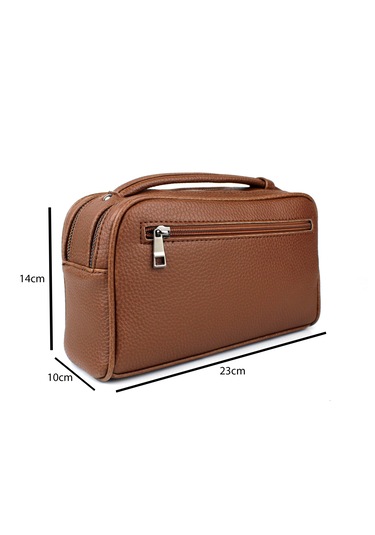 Erkek Taba El Çantası Portföy Çanta İki Bölmeli El Çantası Taba