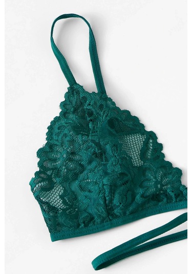 Kadın Yeşil Özel Şık Sütyen Külot Takımı Yeşil