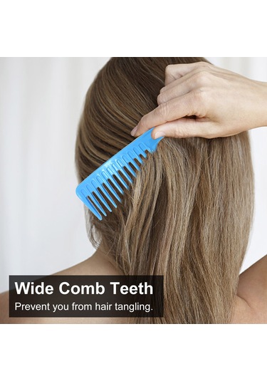 Hangfox Büyük Dişli Saç Tarayıcı, Kısa Ve Uzun Saçlar İçin Geniş Telli, Saç Düzenleme Ve Şekillendirme Aracı, Mavi