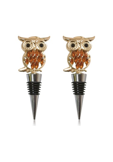 Konesam Baykuş Desenli Metal Şarap Fıçı Tıkanıcısı - 2 Adet - Lezzeti Korur - Dekoratif Ve Fonksiyonel