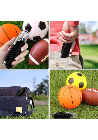 Spor Topları İçin Basketbol Topu Pompası 10 Adet İğne Ve 2 Adet Nozul İle