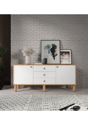 Afilli Bohem Konsol 3 Çekmeceli 2 Kapaklıtamamı Mdf