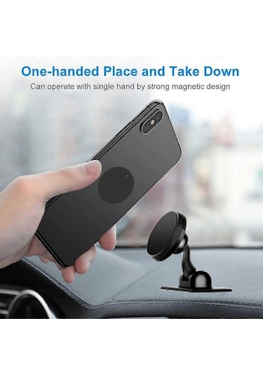 Manyetik Telefon Araç Tutucu 360 Dönebilen Manyetik Cep Telefonu Tutucu Araç Gösterge Paneli İçin Eller Serbest Telefon Manyetik Tutucu